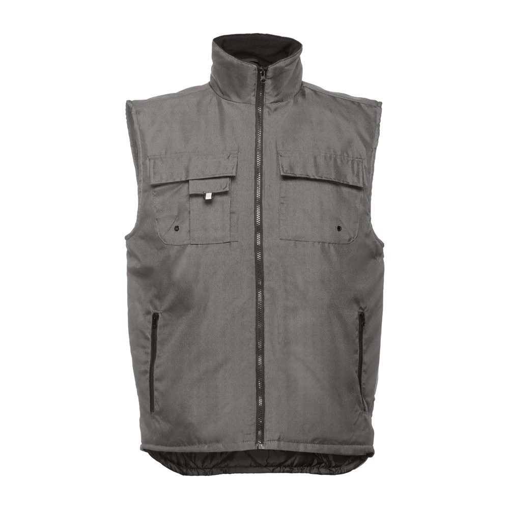 THC STOCKHOLM. Workwear gevoerde bodywarmer - met logo of onbedrukt bestellen - Grijs