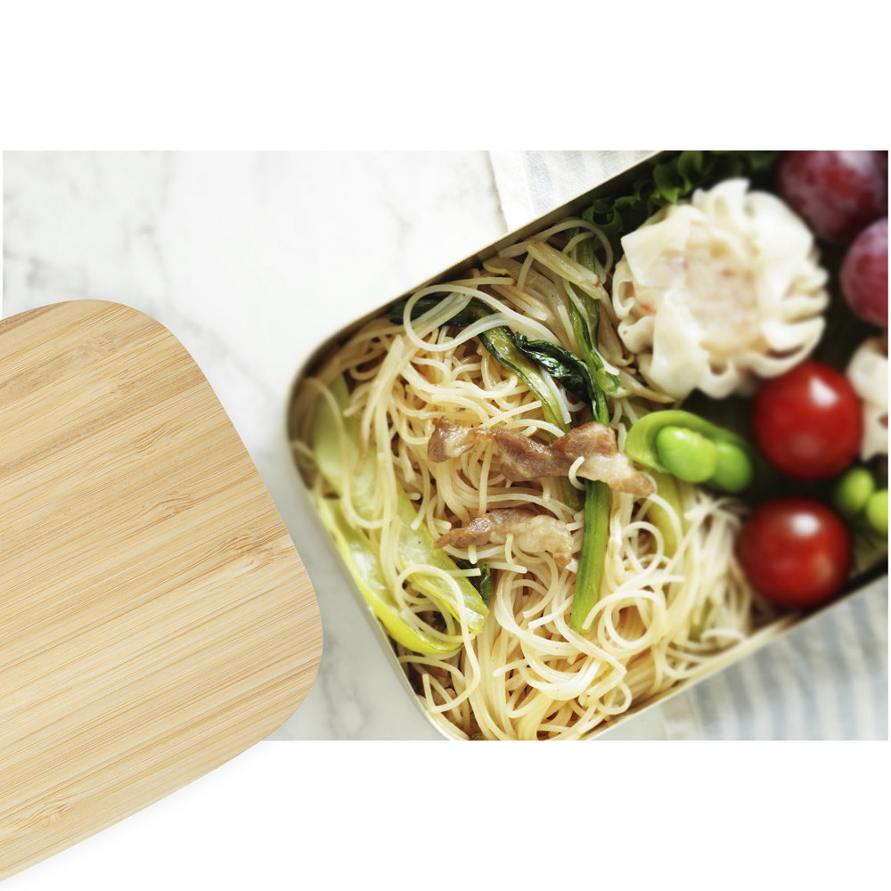 Tite 700 ml roestvrijstalen lunchbox met bamboe deksel