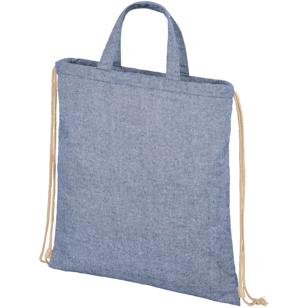 Pheebs 210 g/m² gerecyclede rugzak met trekkoordsluiting 6L - kopen of bedrukken - Gemêleerd blauw