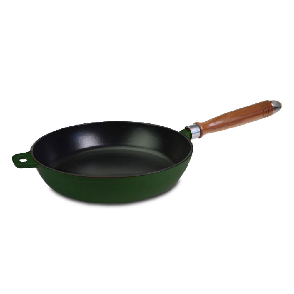 Orrefors Jernverk Koekenpan 26.5cm Gietijzer - voor bedrijven en relatiegeschenken - Donker Groen