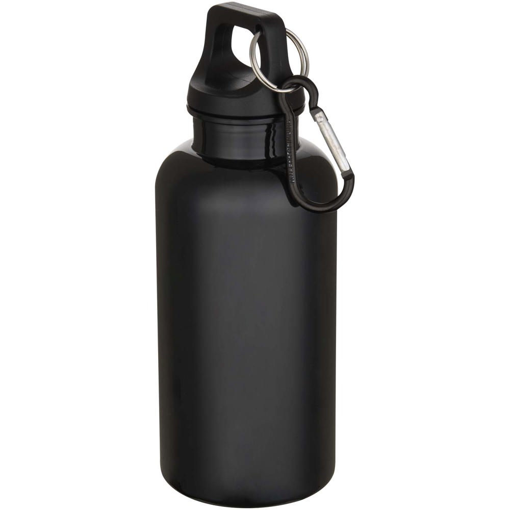 Oregon 400 ml effen waterfles van RCS gecertificeerd gerecycled plastic met karabijnhaak - voor bedrijven en