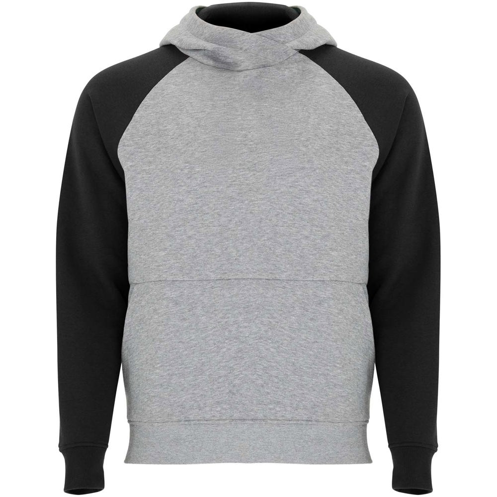 Badet tweekleurige kinderhoodie - met logo of onbedrukt bestellen - Gemêleerd grijs, Zwart