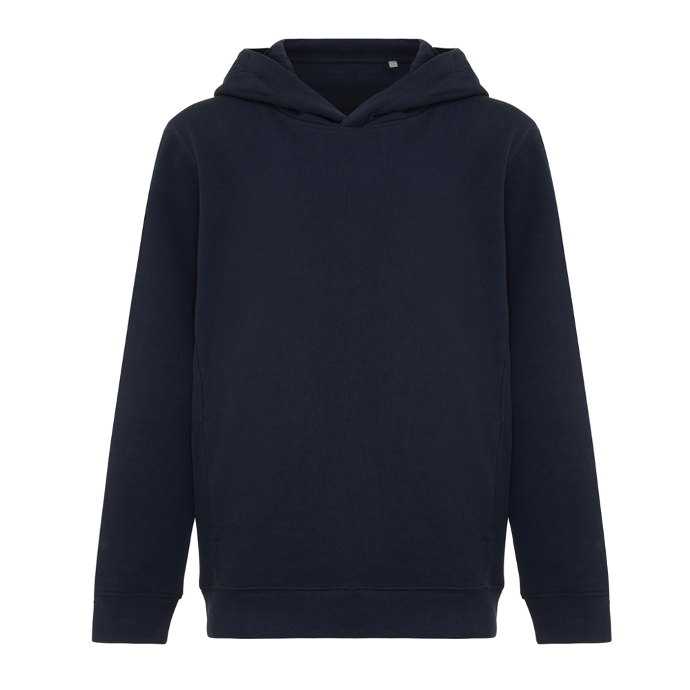 IQONIQ Yengo kids recycled katoen hoodie met steekzakken - bedrukt of onbedrukt verkrijgbaar - donkerblauw (± PMS 19-3923TCX)