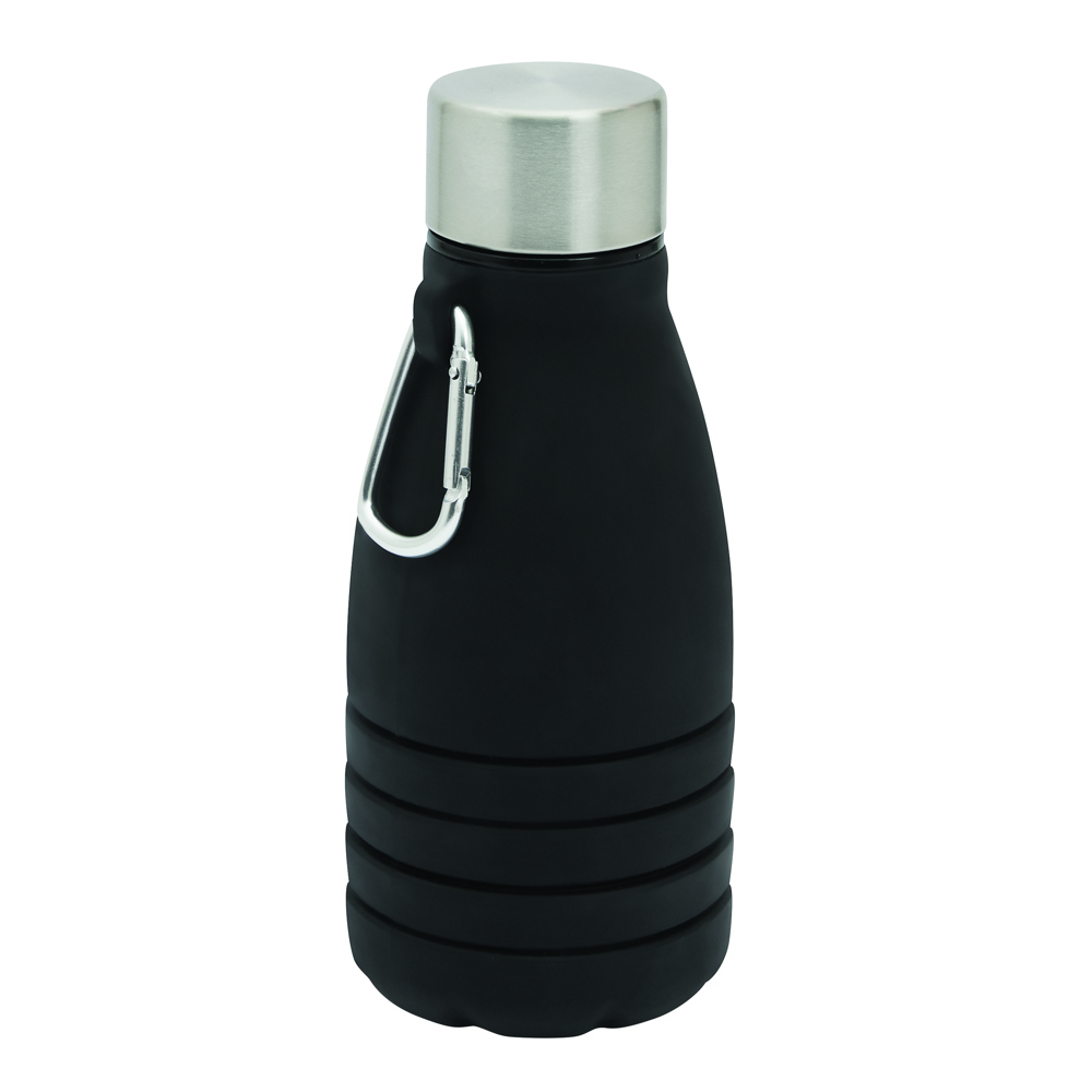 BIG GETS SMALL - Opvouwbare drinkfles - kopen of bedrukken - zwart
