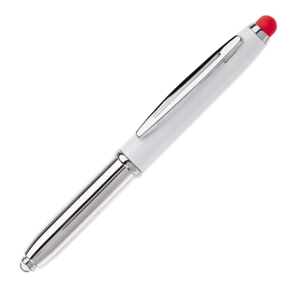 Balpen Shine stylus metaal - kopen of bedrukken - Wit / Rood