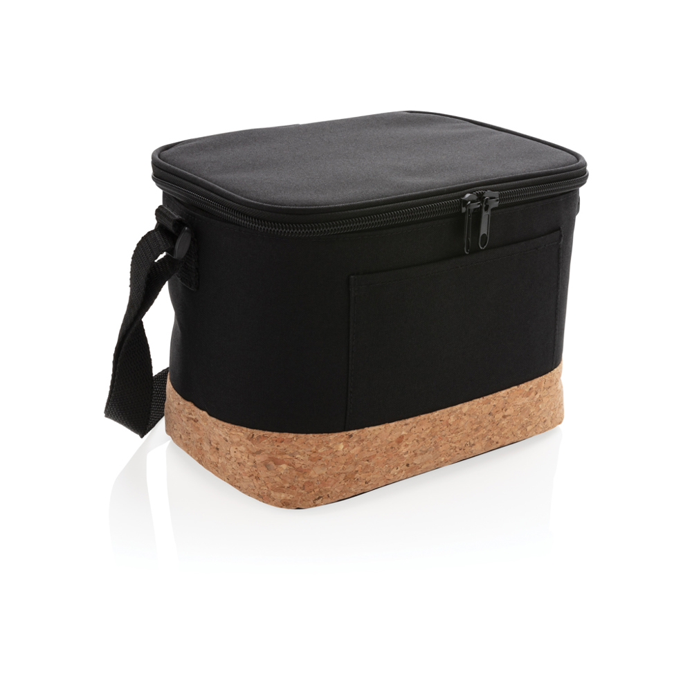 Duo tone koeltas met kurkdetail - met logo of onbedrukt bestellen - zwart (± PMS Black)