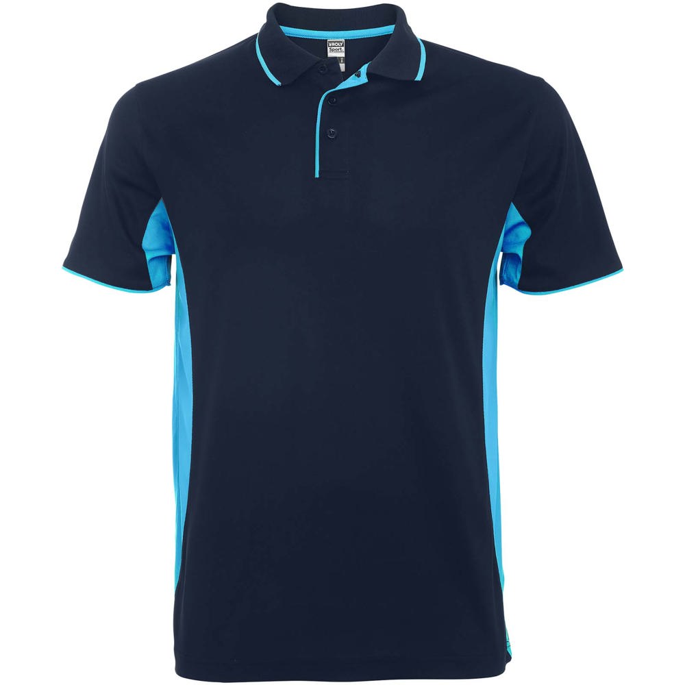 Montmelo unisex sportpolo met korte mouwen - voor bedrijven en relatiegeschenken - Marineblauw, Hemelsblauw