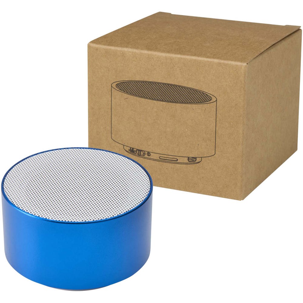 Ankaa 3W gerecycleerde aluminium draadloze Bluetooth®-speaker - bedrukt of onbedrukt verkrijgbaar - Koningsblauw