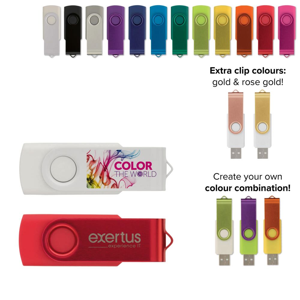 USB stick 2.0 Twister 8GB - voor bedrijven en relatiegeschenken