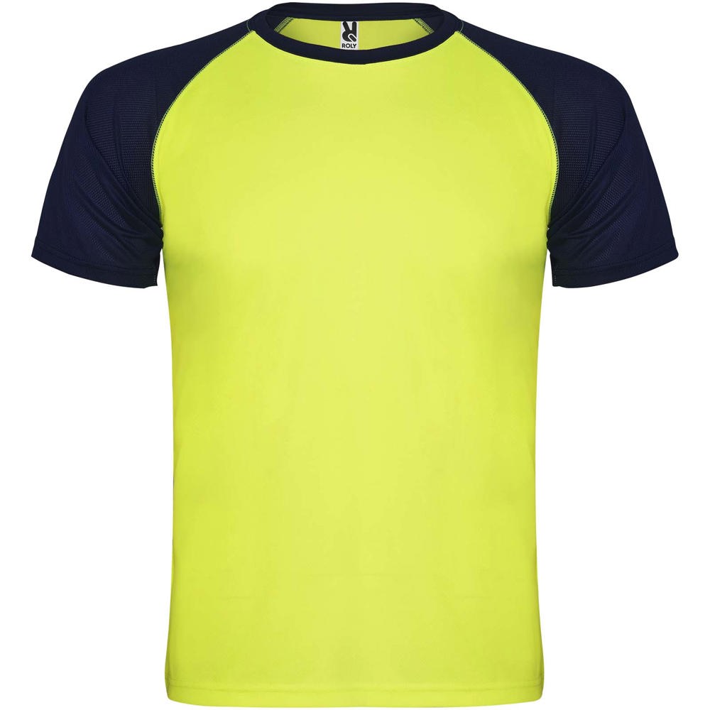 Indianapolis sportshirt met korte mouwen voor kinderen - bedrukt of onbedrukt verkrijgbaar - Fluorgeel, Marineblauw