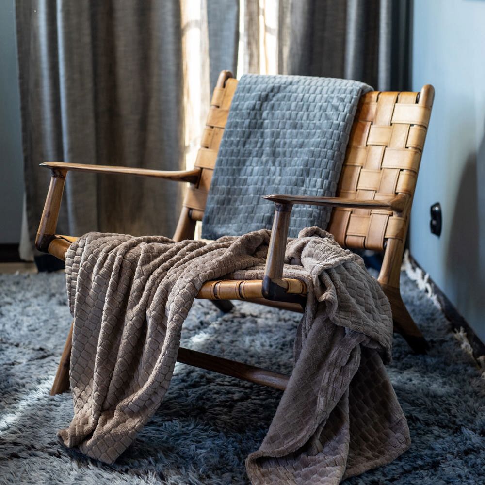 Kosta Linnewafveri Fleece deken Jaquard 130x170 cm