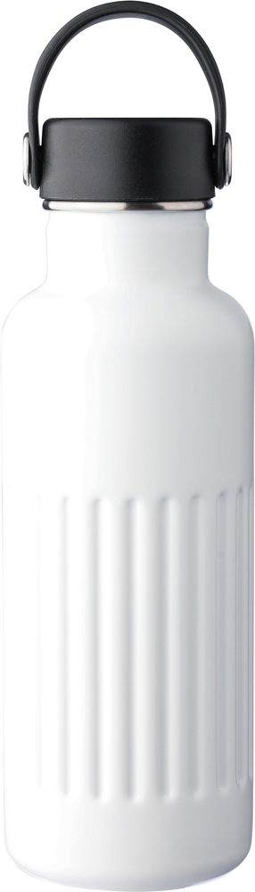 Gerecyclede roestvrijstalen dubbelwandige drinkfles (500 ml) Lior - met logo of onbedrukt bestellen - wit