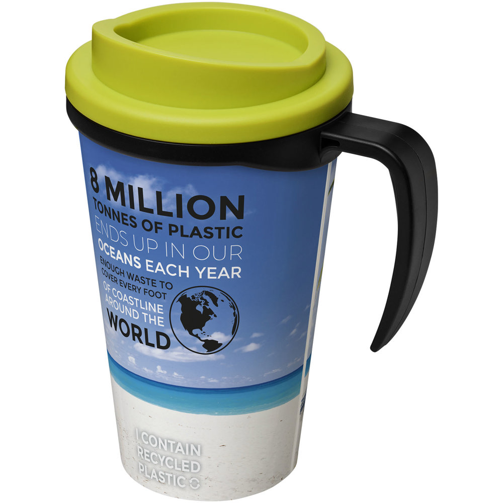 Brite Americano® grande 350 ml geïsoleerde beker - voor bedrijven en relatiegeschenken - Zwart, Lime