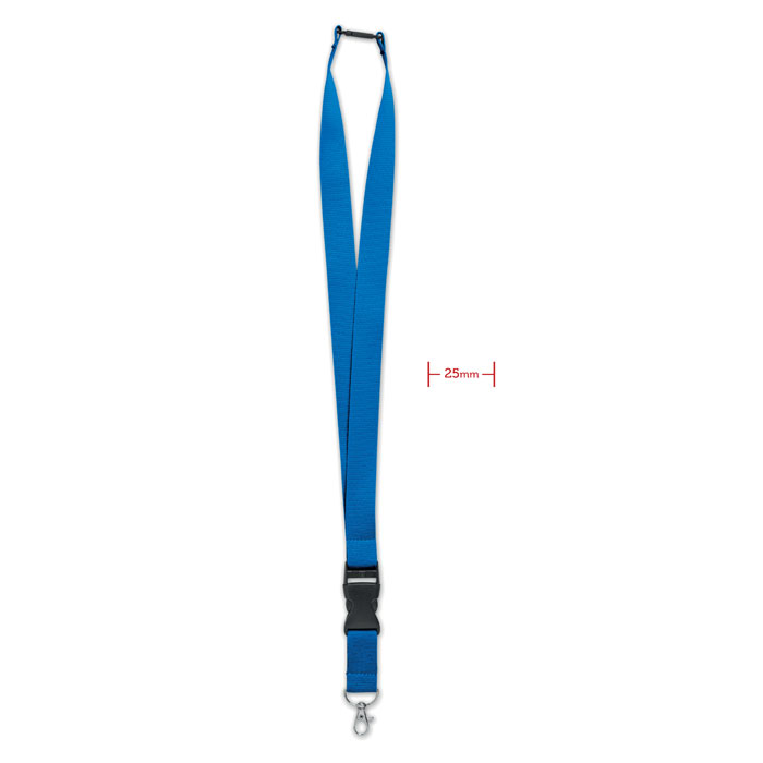 WIDE LANY - Lanyard 25mm - bedrukt of onbedrukt verkrijgbaar - Royal Blauw