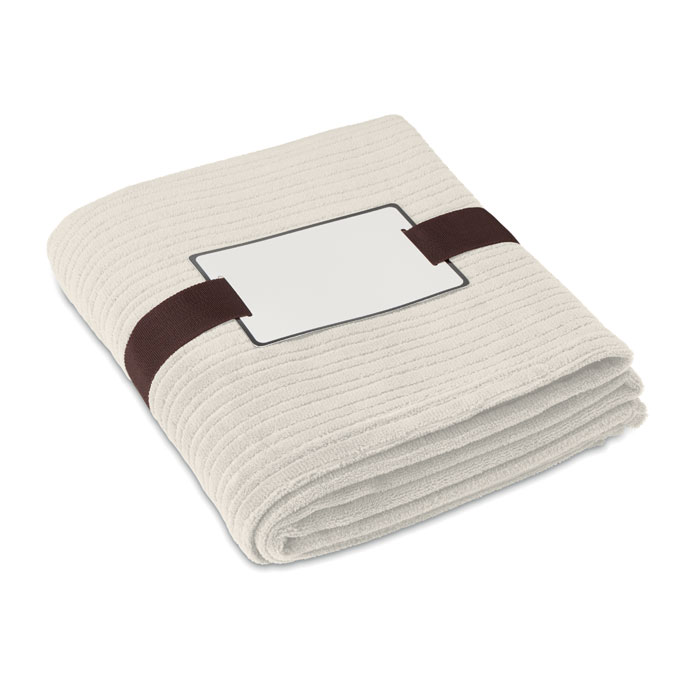 CAP CODE - Fleece deken 240 g/m2 - bedrukt of onbedrukt verkrijgbaar - Beige