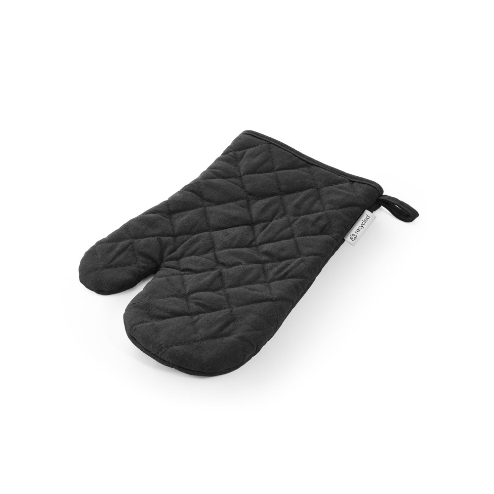 RICKEY. Katoenen keukenhandschoen (60% gerecycleerd) - met logo of onbedrukt bestellen - zwart