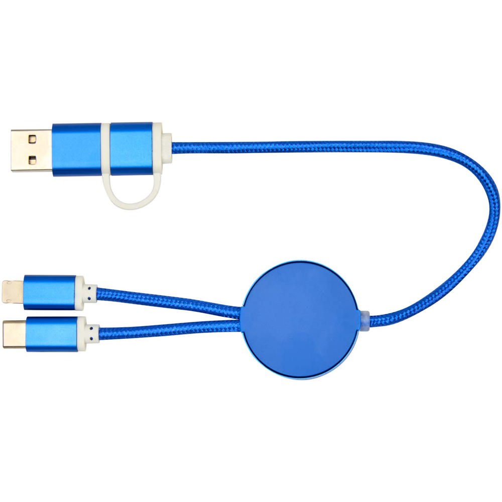 Alasia 5-in-1 30 cm datasynchronisatie- en 27 W snellaadkabel van gerecycled aluminium en plastic
