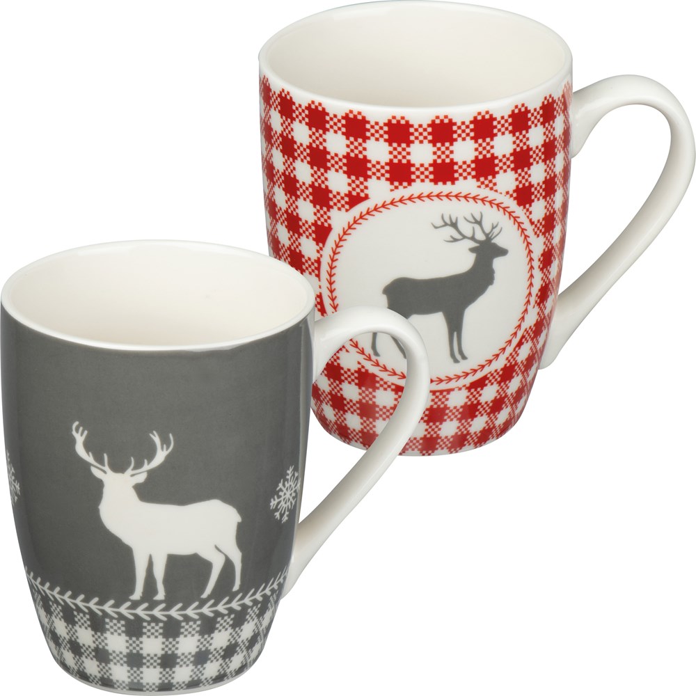 Set van twee bekers met kerstmotief
