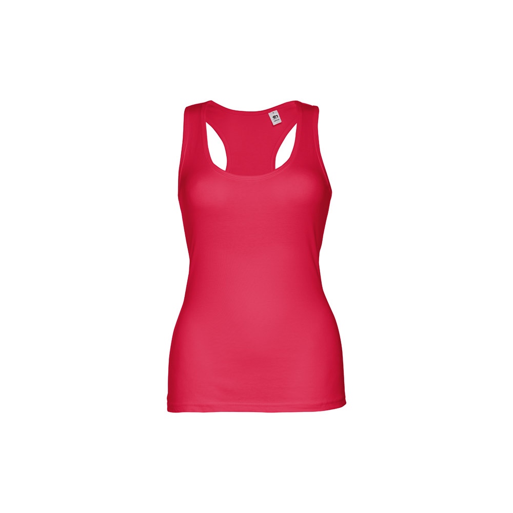 THC TIRANA. Katoenen dames-T-shirt zonder mouwen - kopen of bedrukken - rood