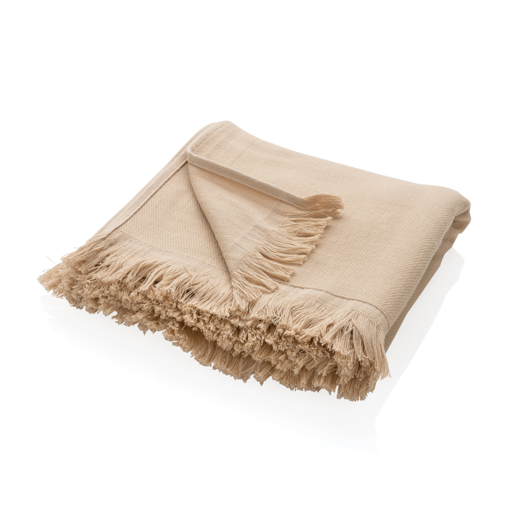 UKIYO Aware™ Keiko effen hammam handdoek 100x180cm - met logo of onbedrukt bestellen - bruin (± PMS 14-1208 TCX)