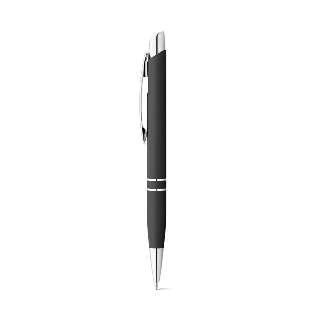 MARIETA SOFT. Aluminium balpen met clip - voor bedrijven en relatiegeschenken - Zwart