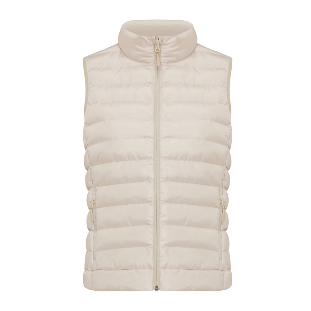 IQONIQ Meru dames gerecycled polyester bodywarmer - voor bedrijven en relatiegeschenken - beige (± PMS 13-0907 TCX)