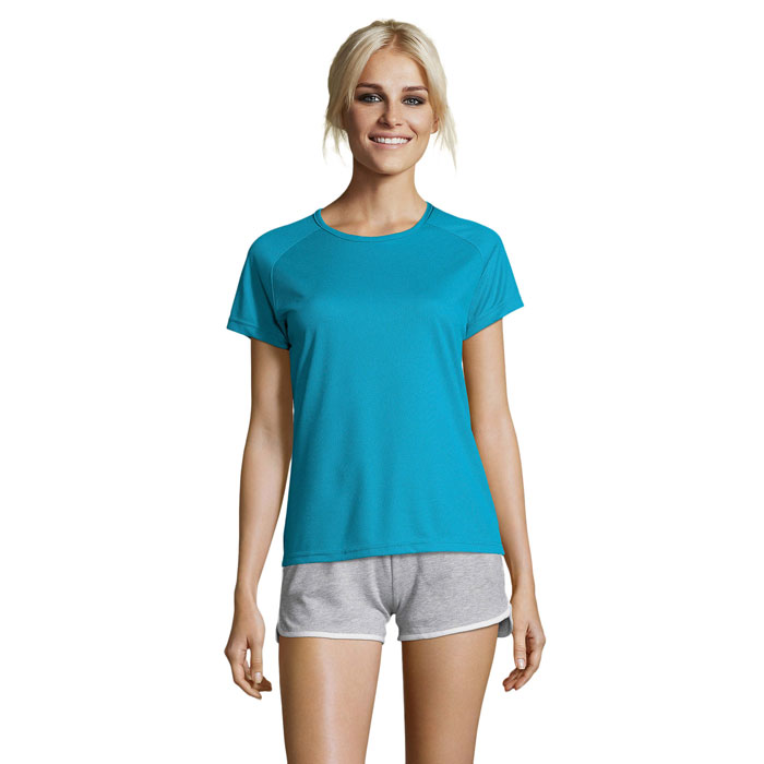 SPORTY WOMEN - SPORTYdames t-shirt 140g - kopen of bedrukken - Aqua