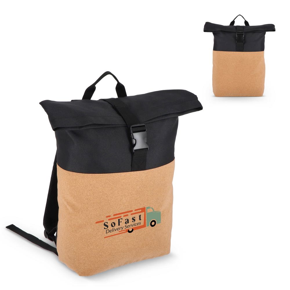 Rolltop rugzak kurk & R-PET 18L - met logo of onbedrukt bestellen