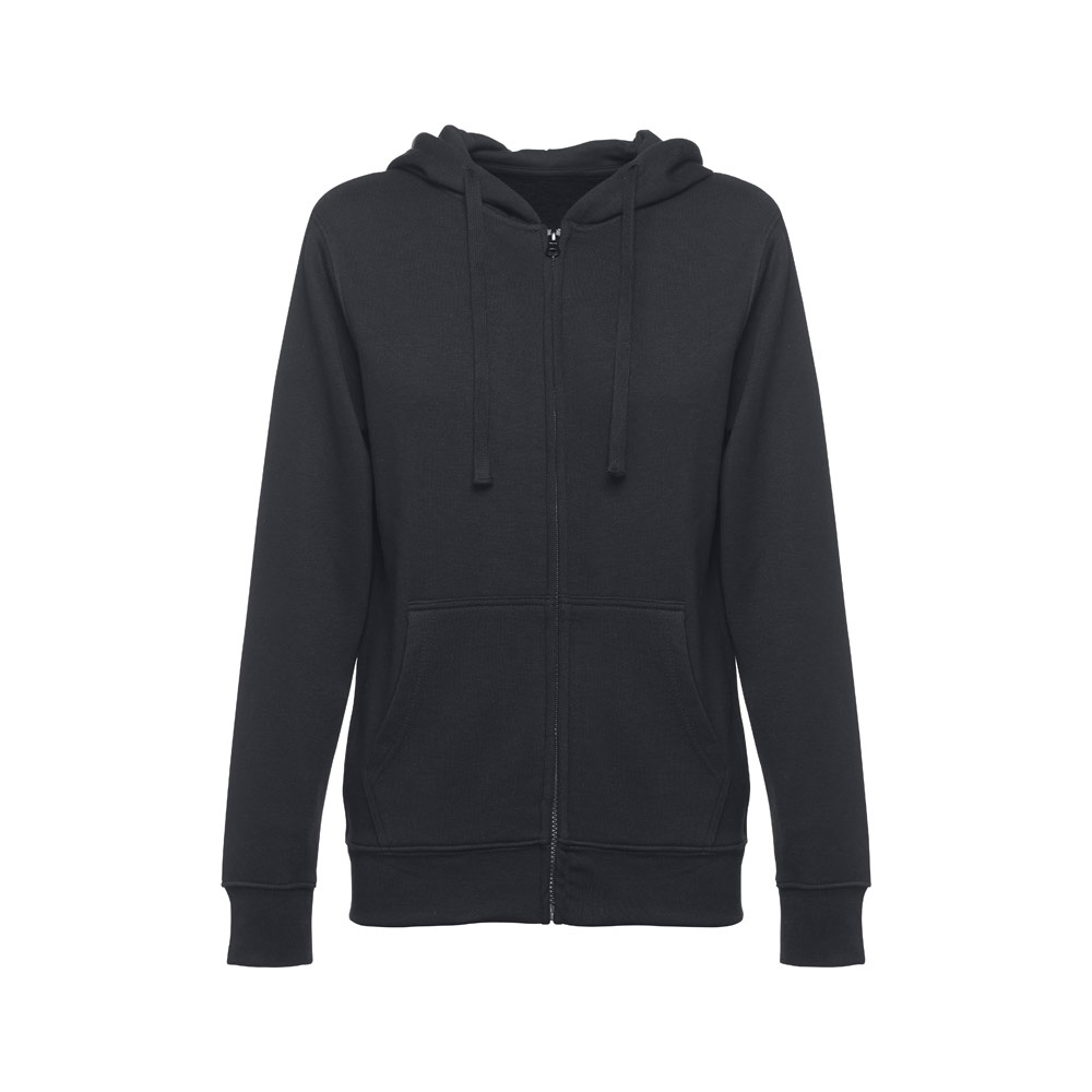 THC AMSTERDAM WOMEN. Damessweatshirt van katoen en polyester - voor bedrijven en relatiegeschenken - Zwart