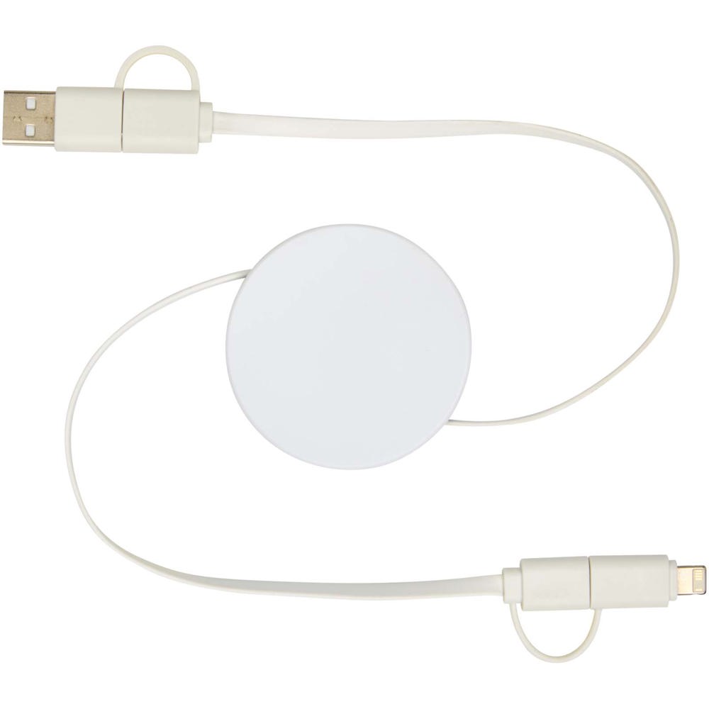 Citala 5-in-1 90 cm intrekbare datasynchronisatie- en 40 W snellaadkabel van gerecycled plastic