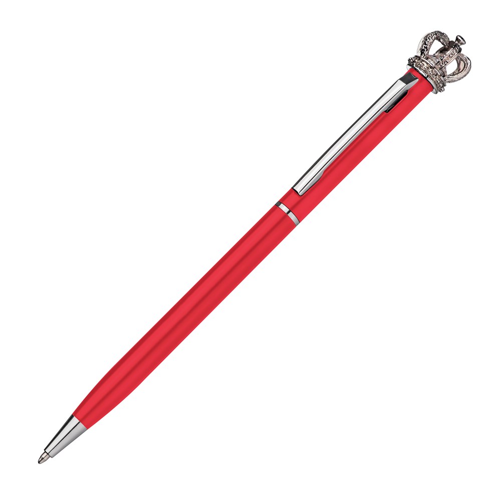 Metalen balpen met koninklijke allure - bedrukt of onbedrukt verkrijgbaar - rood