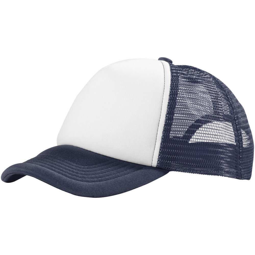 Trucker 5 panel cap - bedrukt of onbedrukt verkrijgbaar - Marineblauw, Wit