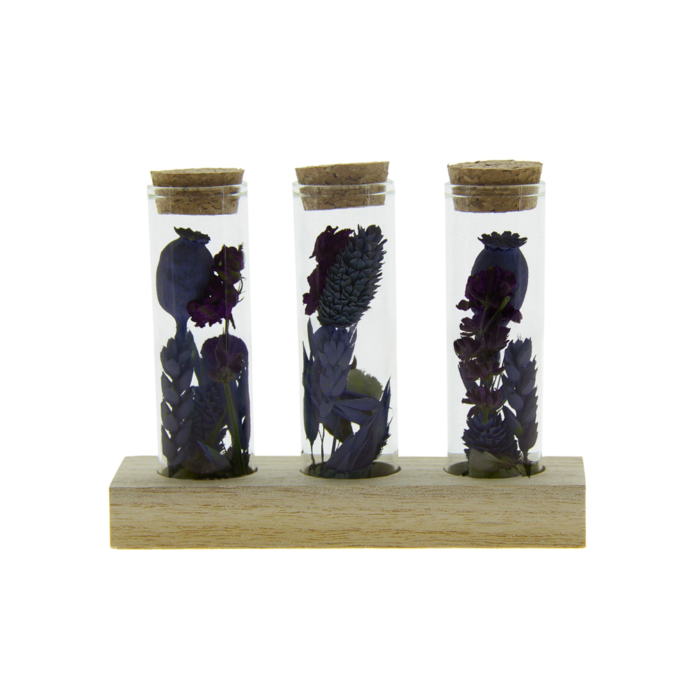 Dried Flowers - Trio tube & wood - kopen of bedrukken - Donkerblauw