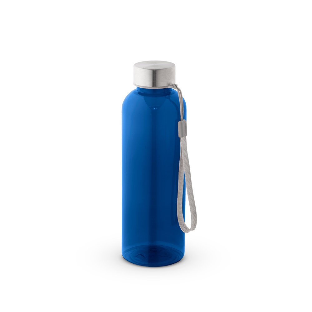 ENDERS M. Gerecycled PET (100% rPET) fles met glanzende doorschijnende afwerking 600 mL - bedrukt of onbedrukt - blauw