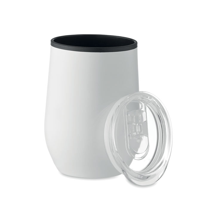 CHIN CHAN - Dubbelwandige reisbeker 350 ml - met logo of onbedrukt bestellen - Wit