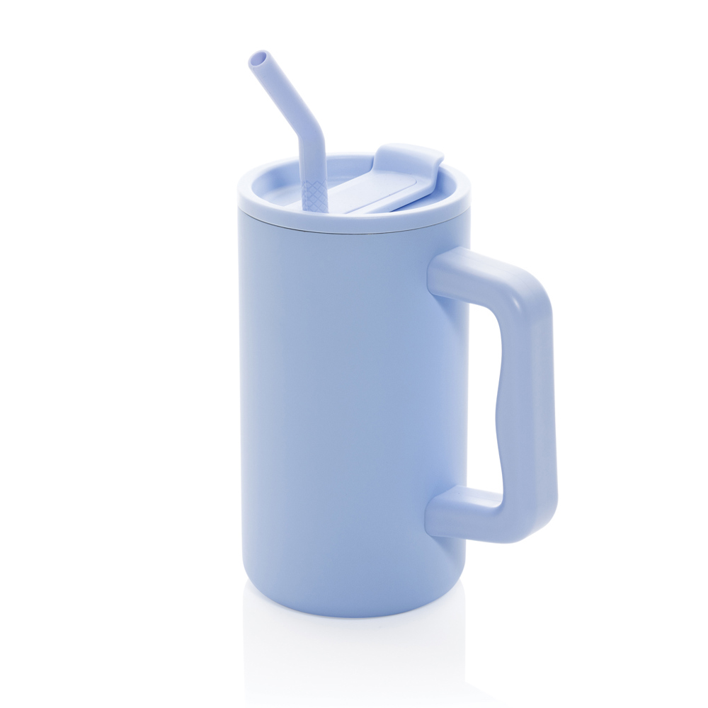 Cube RCS gerecycled RVS beker 800ml - met logo of onbedrukt bestellen - lichtblauw (± PMS Blue P113-9C)