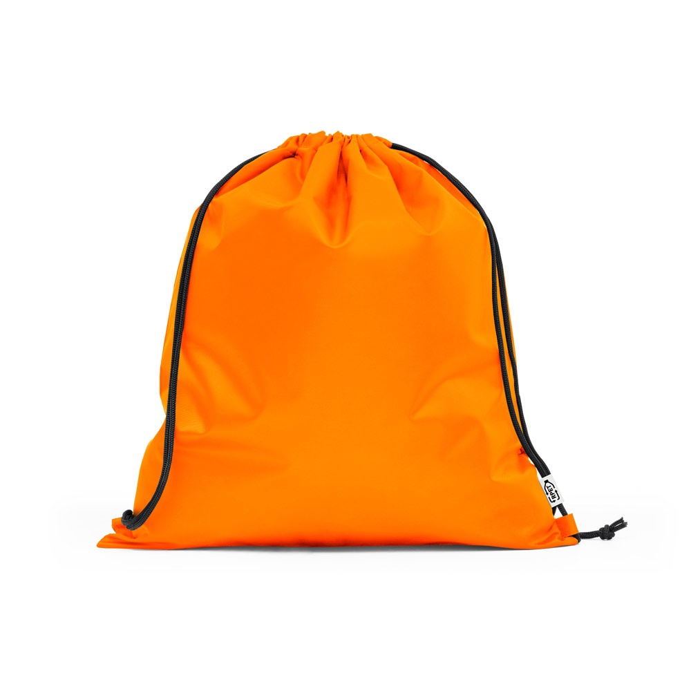 PEMBA. Gerecycled polyester (100% rPET) 190T drawstring rugtas - voor bedrijven en relatiegeschenken - oranje