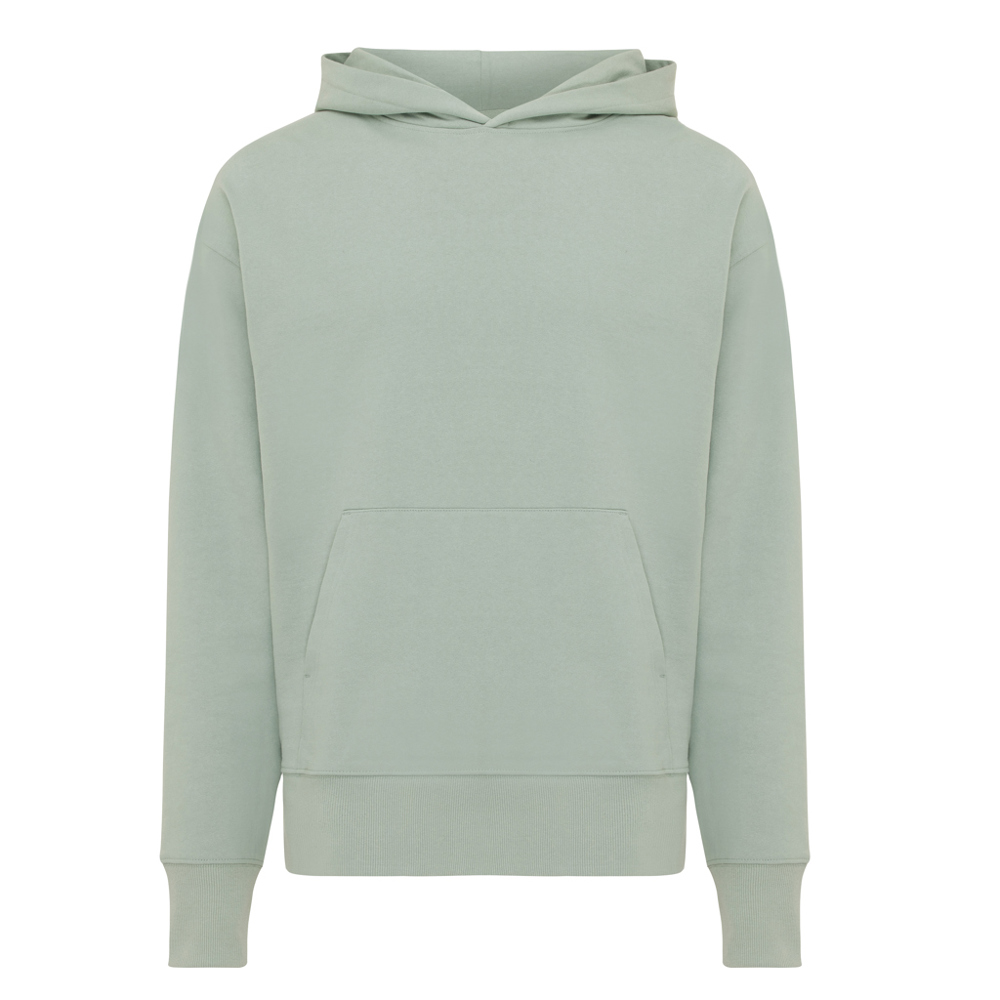 IQONIQ Yoho gerecycled katoen relaxed hoodie - met logo of onbedrukt bestellen - iceberg green (± PMS 15-5205 TCX)