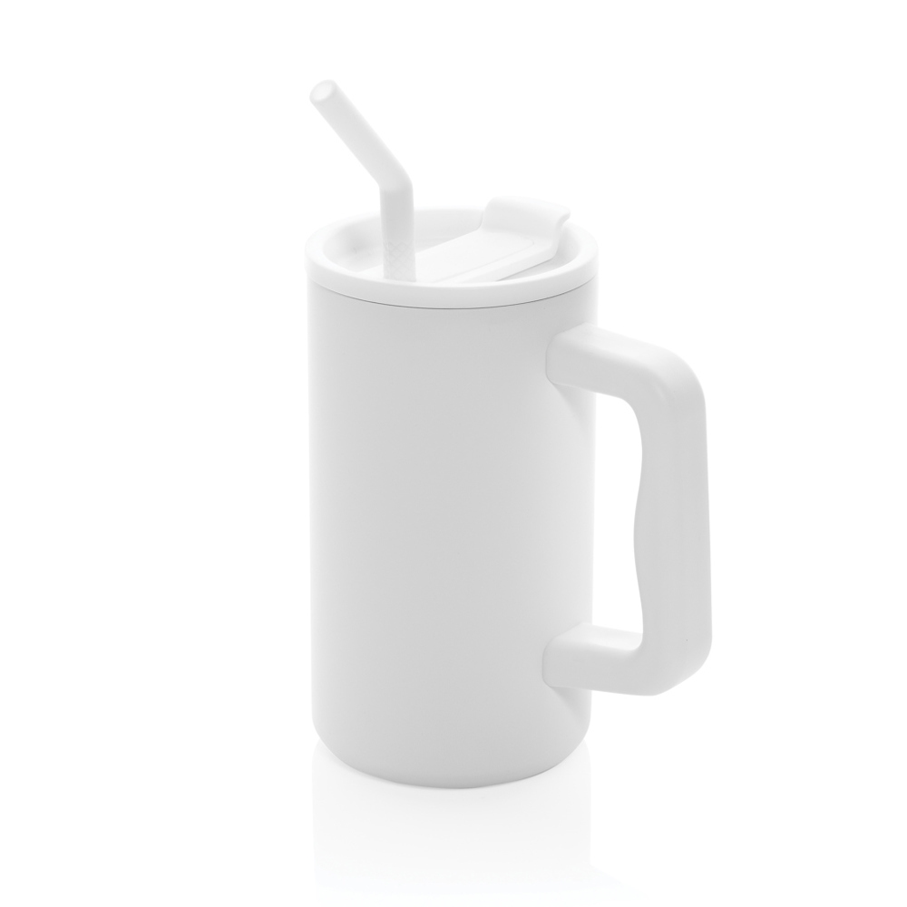 Cube RCS gerecycled RVS beker 800ml - met logo of onbedrukt bestellen - wit (± PMS White)