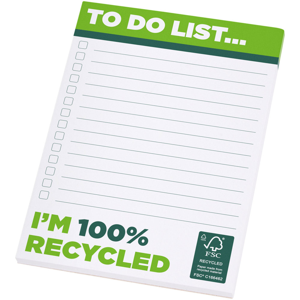 Desk-Mate® gerecycled A6 kladblok - met logo of onbedrukt bestellen