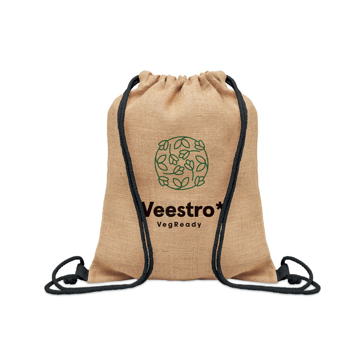 FUKURO - Jute rugzakje met koord - bedrukt of onbedrukt verkrijgbaar