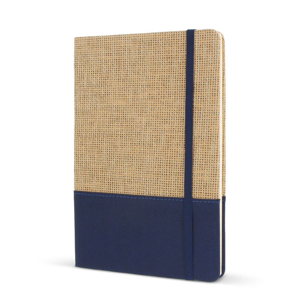 Notitieboek jute R-PET - voor bedrijven en relatiegeschenken - Donkerblauw