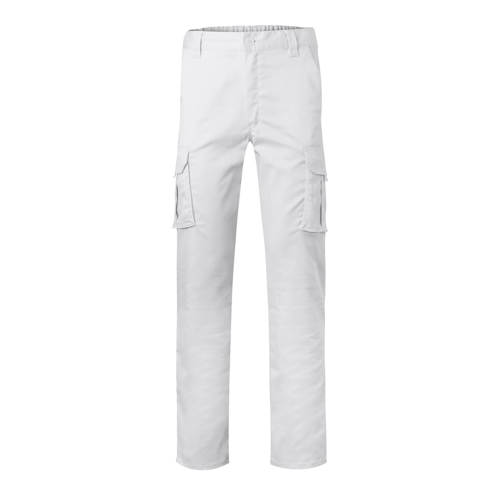 VL PAN. Stretch broek met meerdere zakken (290g/m²), van katoen (46%), EME (38%) en polyester (16%) - met logo - Wit