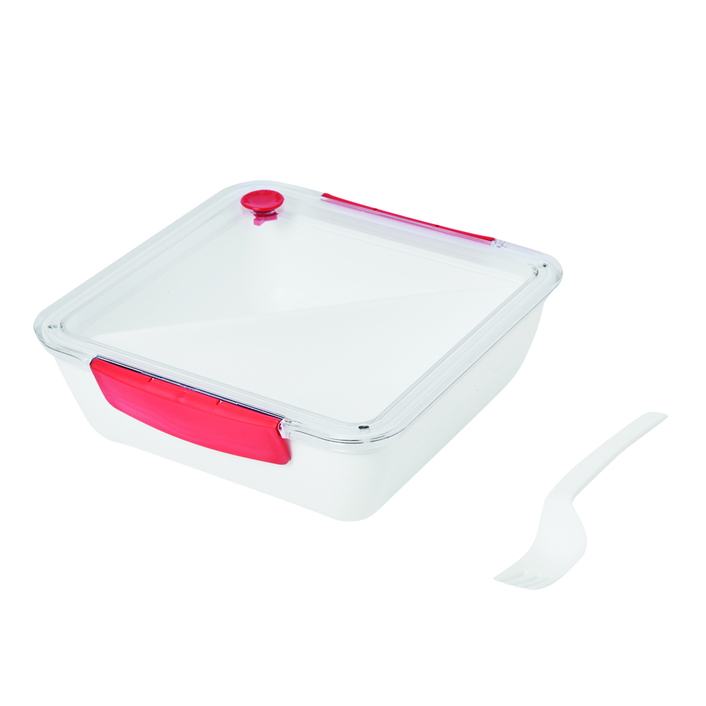 DELICIOUS - Lunchbox - met logo of onbedrukt bestellen - Rood, Wit