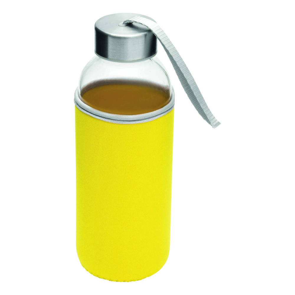 TAKE WELL - Glazen fles - met logo of onbedrukt bestellen - geel, transparant
