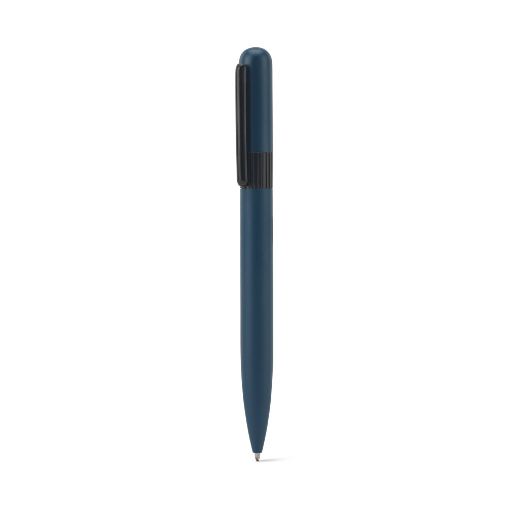 ELSIE ROUND. Metalen balpen (60% gerecycled) met afgerond ontwerp - met logo of onbedrukt bestellen - blauw