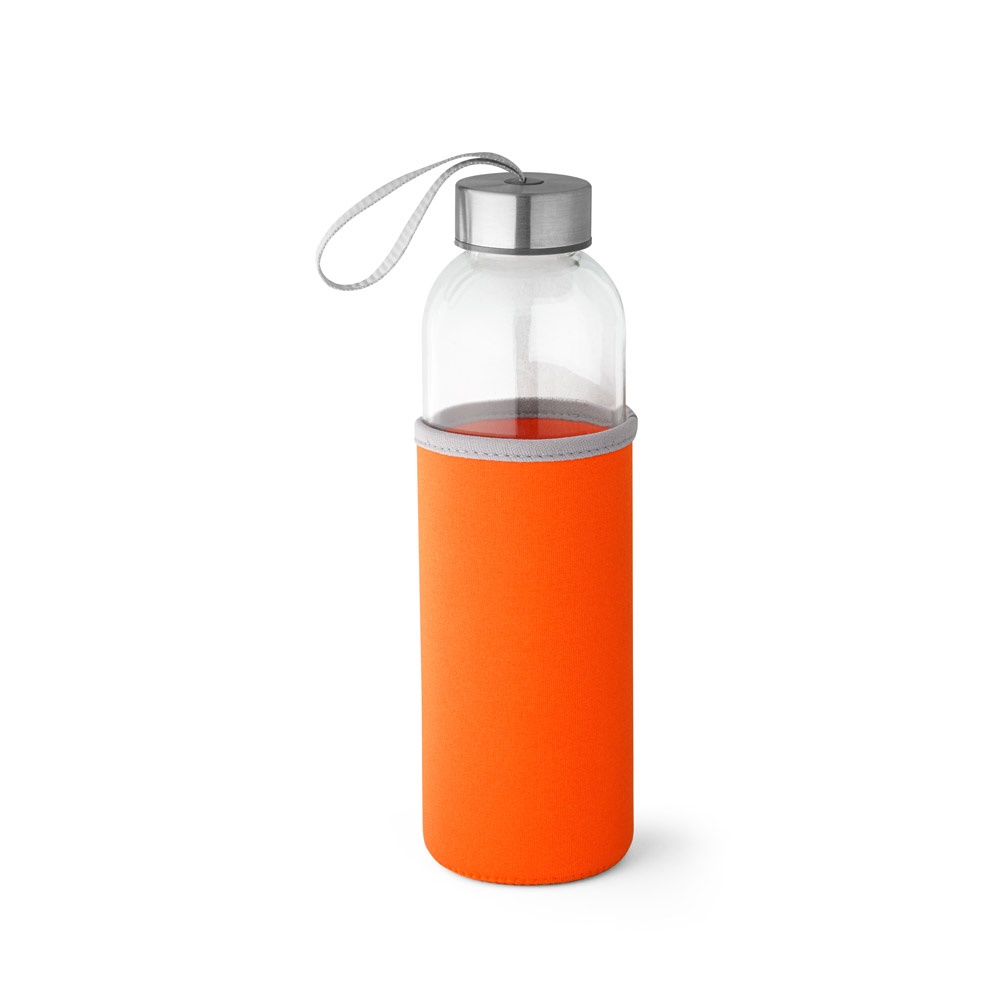 RAISE. Sportfles glas en roestvrij staal 520 mL - voor bedrijven en relatiegeschenken - Oranje