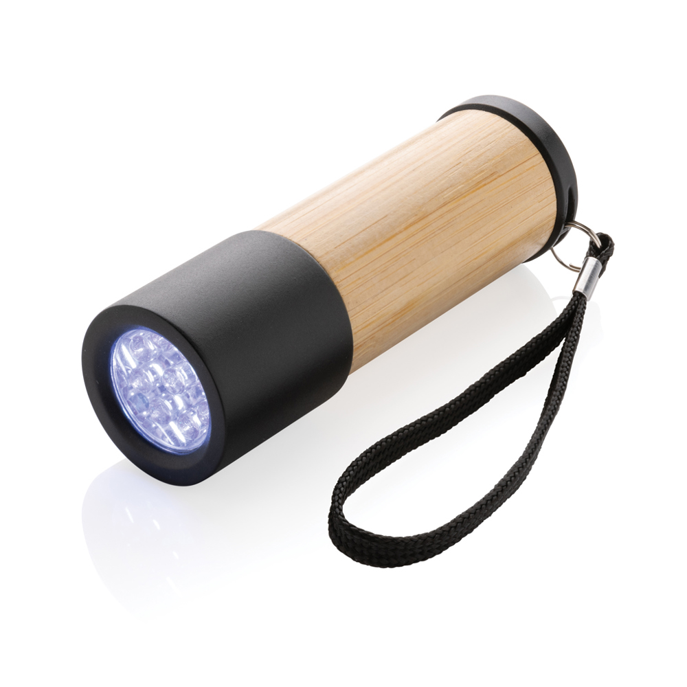 Bamboe- en RCS-gerecycled plastic zaklamp - kopen of bedrukken