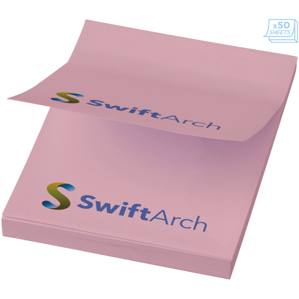 Sticky-Mate® sticky notes 50x75 mm - voor bedrijven en relatiegeschenken - Lichtroze