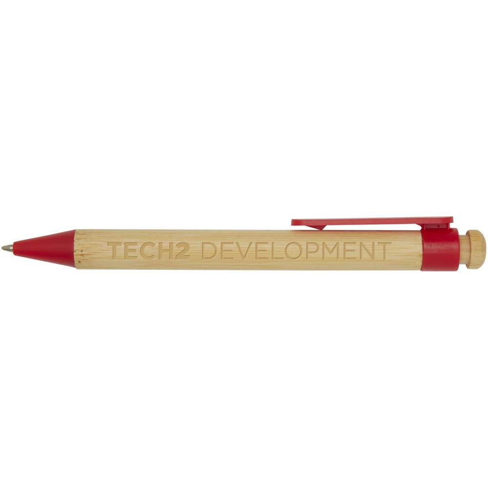 Rattan balpen van bamboe en gerecycled plastic (zwarte inkt)